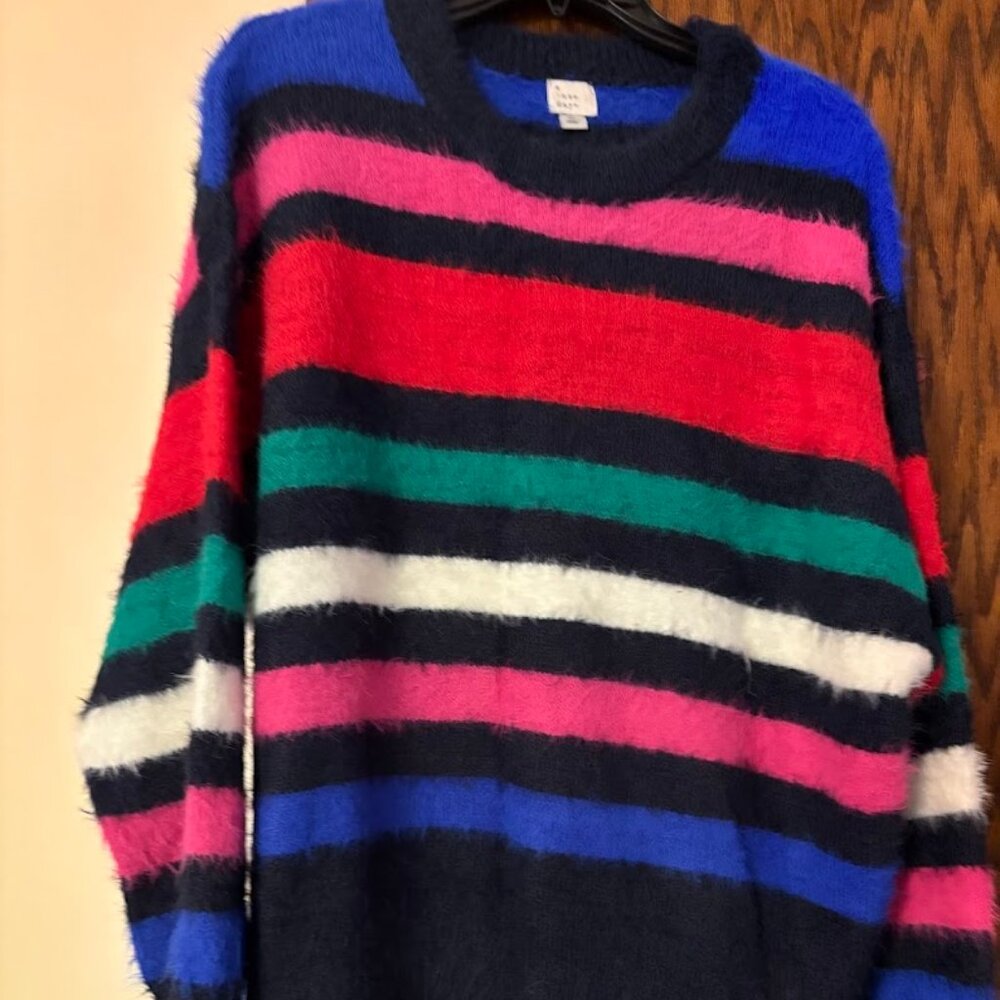 Women's A NEW DAY Beautiful Multi Color Crewneck Sweater - XL